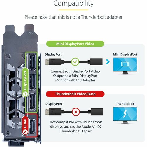 StarTech.com DP2MDPMF6IN 15,24 cm DisplayPort/Mini DisplayPort Videokabeladapter - 1 Stück - Cable for Monitor, Notebook, 