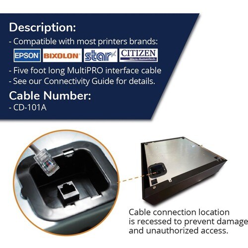 apg 1,52 m RJ-12/RJ-45 Datentransferkabel - Cable for Kassenlade, Drucker