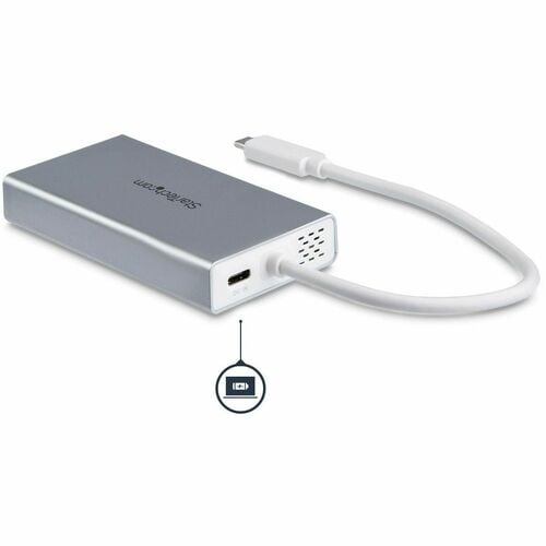 StarTech.com USB C Multiport Adapter - Aluminum - Power Delivery (USB PD) - USB C to Gigabit Ethernet / 4K HDMI / USB 3.0 