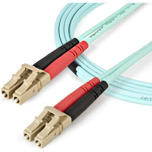 StarTech.com 5m (16.4ft) LC/UPC to LC/UPC OM4 Multimode Fiber Optic Cable, 50/125µm, 100G, Low Insertion Loss, LSZH Fiber 