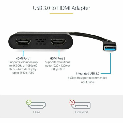 StarTech.com Videoadapter - 1 Stück - TAA-konform - 3840 x 2160 Supported - Schwarz