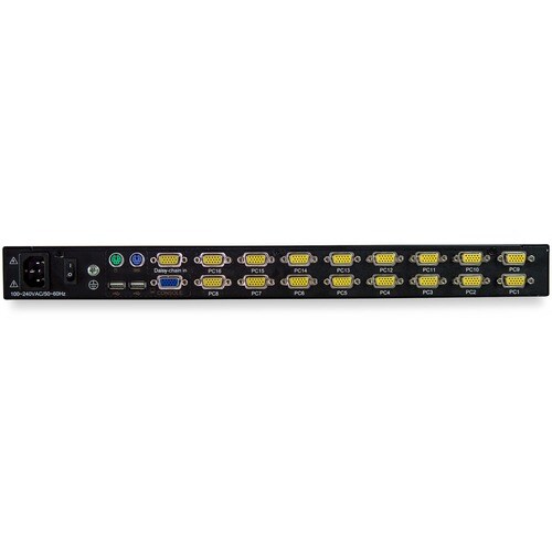 StarTech.com 16 Port Rackmount KVM Console w/ Cables - Integrated KVM Switch w/ 17" LCD - 1U LCD KVM Drawer 50000 MTBF - U