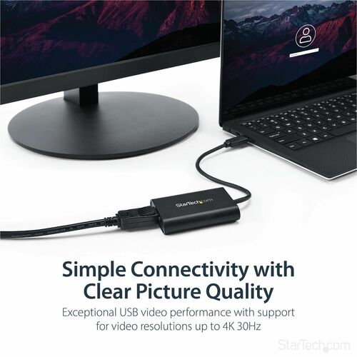 StarTech.com USB to DisplayPort Adapter - USB to DP 4K Video Adapter - USB 3.0 - 4K 30Hz - 1 x 9-pin Type A USB 3.0 USB Ma