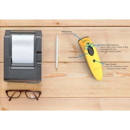 Socket Mobile SocketScan S740 Handheld Barcode Scanner - Wireless Connectivity - Yellow - 1D, 2D - Imager - Bluetooth