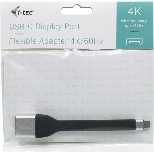 i-tec A/V Adapter - 1 x Type C USB 3.1 USB Male - 1 x DisplayPort Audio/Video Female - 3840 x 2160 Supported - Black