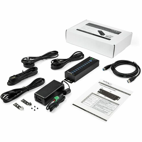 StarTech.com Industrieller USB 3.0-Hub 10 Ports und externes Netzteil - Überspannungsschutz - UASP-Support - 10 Total USB 