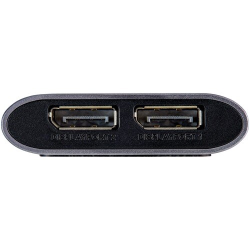 StarTech.com Thunderbolt to Dual DisplayPort Adapter DP 1.4, Dual 4K 60Hz DP Video Converter, 2x Monitor Display Adapter, 