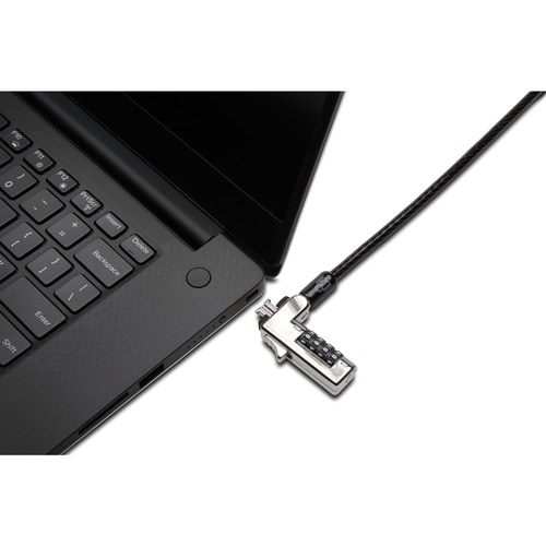 Kensington Slim Cable Lock For Notebook - 1.83 m Cable - Resettable - 4-digit - Combination Lock - Black - Carbon Steel - 