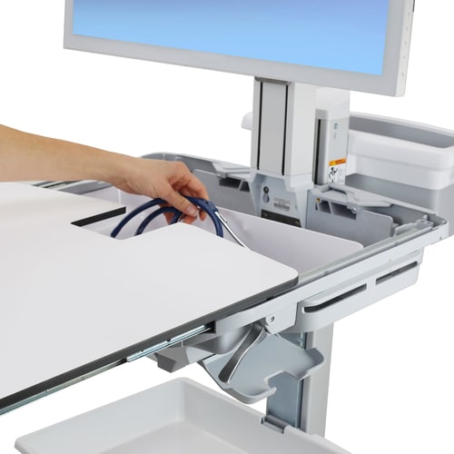 Ergotron StyleView Medical Trolley - Push/Pull Handle - 15.88 kg Load Capacity - 4 Casters - 102 mm Caster Size - Plastic,