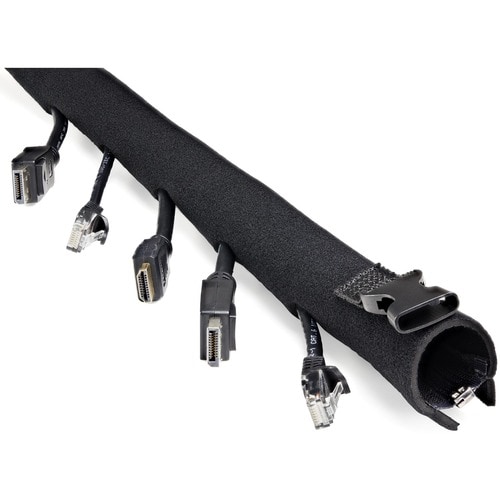 StarTech.com Kabelschutz - Schwarz - 1 Stück Paket - Kabel Sleeve - 1 m Länge - Neopren, Gummi