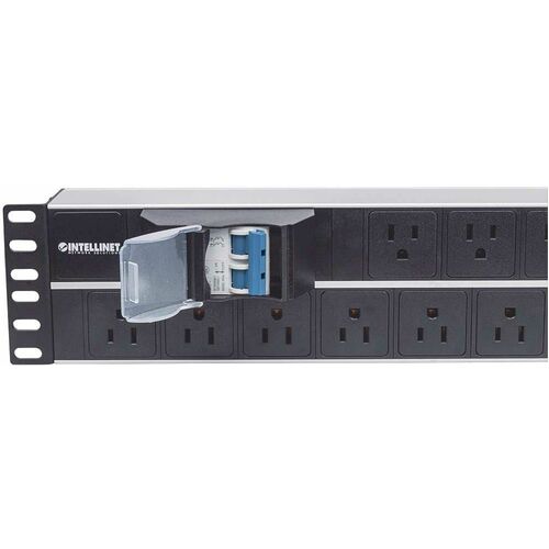 Barra PDU 15 cont. Gab/Rack 19" , 2U, Contr - NEMA 5-15P - 3m Cordón - Montable en bastidor - Negro