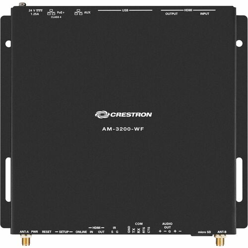 Crestron AirMedia AM-3200-WF-I Audio/Video Switchbox - Cable - 3840 x 2160 - 4 Display - Display, Notebook, Smartphone, Ta