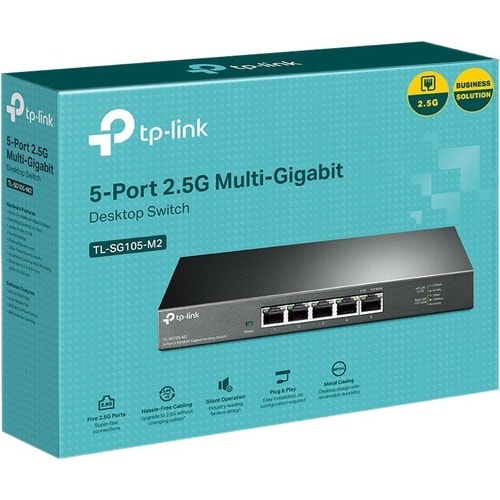 TP-Link TL-SG105-M2 5 Ports Ethernet Switch - 2.5 Gigabit Ethernet - 2.5GBase-T - 2 Layer Supported - 12.11 W Power Consum