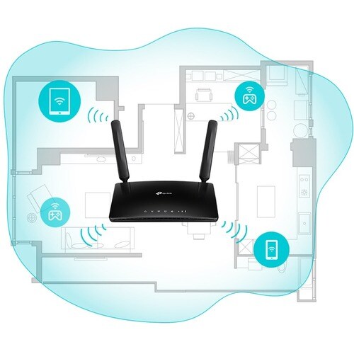 TP-Link TL-MR6500V Wi-Fi 5 IEEE 802.11ac 1 SIM Ethernet, Cellular Modem/Wireless Router - 4G - LTE 2100, LTE 1800, LTE 260