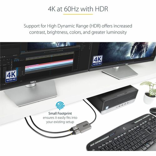 Displayport MST Hub auf Dual HDMI 4K 60Hz, DP 1.4 Multi Monitor Adapter/Multi Stream Transport Hub, 30cm Kabel - 3840 × 21