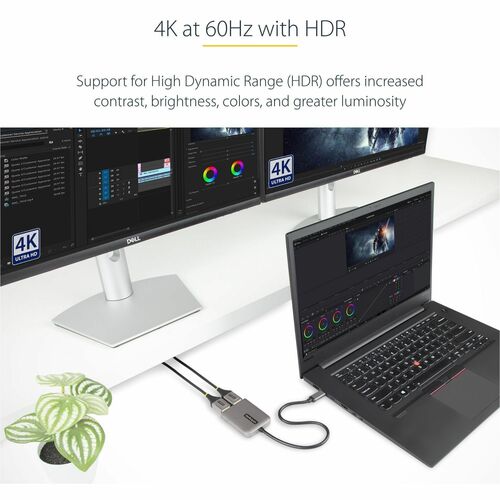 HUB MST USB-C DE 2 PUERTOS DISPLAYPORT 1.4 DSC - 4K 60HZ