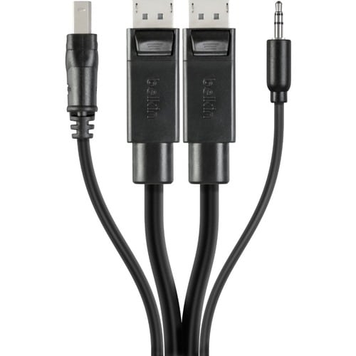 Belkin Cybersecurity and Secure KVM F1D9020B10T 3,05 m DisplayPort/Mini-Phone/USB KVM-Kabel - TAA-konform - Cable for KVM-