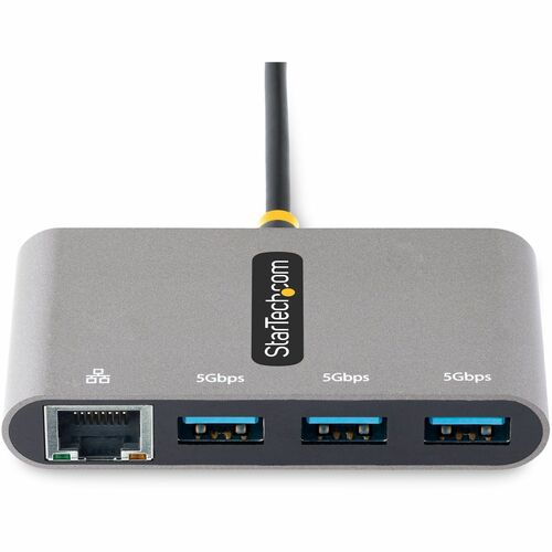 StarTech.com USB/Ethernet Combo Hub - USB 3.2 (Gen 1) Type C - Portable - Space Gray - UASP Support - 3 Total USB Port(s)1