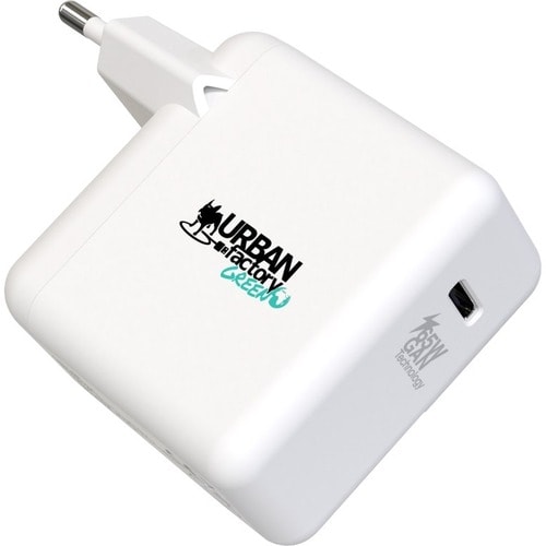 Urban Factory CYCLEE 65 W AC Adapter - Universal Adapter - USB Type-C - For Notebook, MacBook - 5 V DC/3.25 A, 9 V DC, 12 