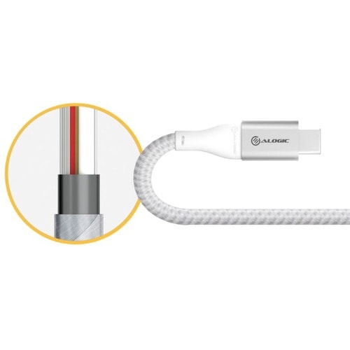 Alogic SUPER Ultra 3 m USB/USB-C Data Transfer Cable for Cellular Phone, Tablet, Notebook, Peripheral Device, Wall Charger