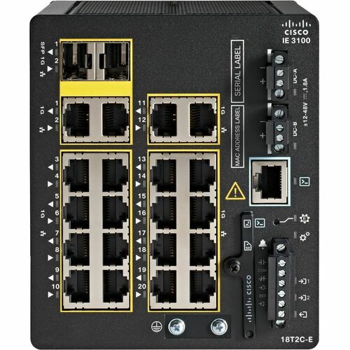 Switch Layer 3 Cisco Catalyst IE3100 Rugged 20 Porte Gestibile - Gigabit Ethernet - 1000Base-T - Nero - 3 Layer supportato