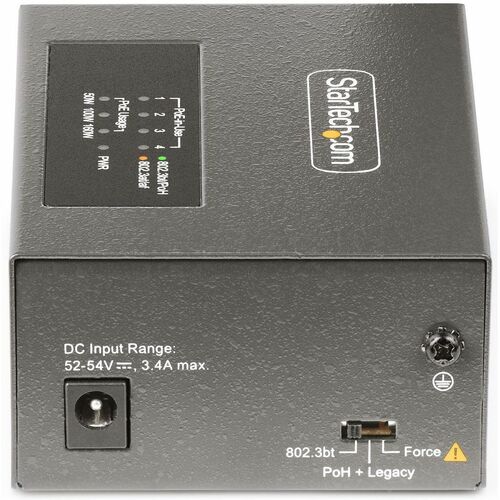 StarTech.com 4-Port Multi-Gigabit PoE++ Injector, 5/2.5/1G Ethernet (NBASE-T), PoE/PoE+/PoE++ (802.3af/802.3at/802.3bt), 1