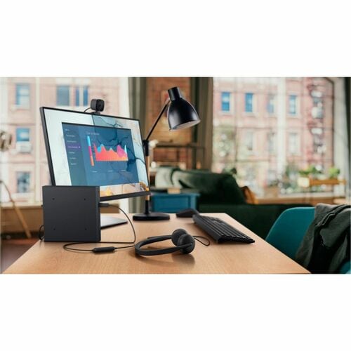 Dell WH3024 Wired On-ear, Over-the-head Stereo Headset - Microsoft Teams Certification - Binaural - Ear-cup - 20 Hz to 20 