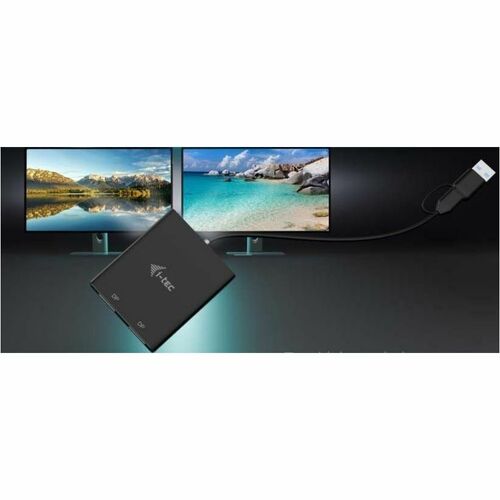 i-tec Video Adapter - 1 x Displayport Digital Audio/Video - Female, 1 x Displayport Digital Audio/Video - Female - 1 x USB