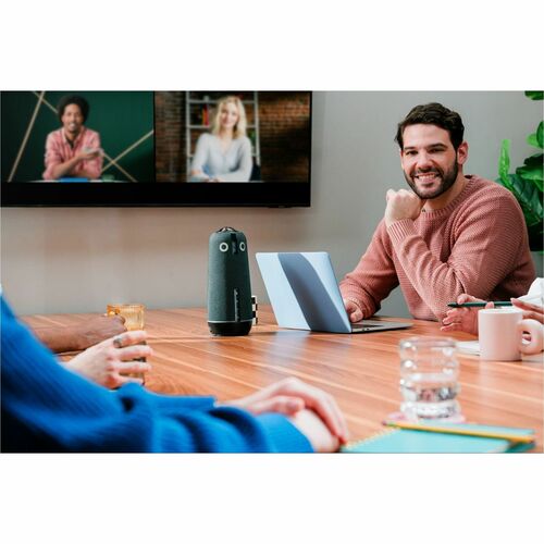 Owl Labs Meeting Owl 4+ Video Conference Equipment - Charcoal - For Video Conferencing, Huddle Space - 3840 x 2160 Video (