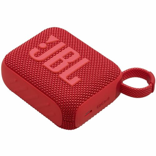 JBL Go 4 Portable Bluetooth Speaker System - 4.2 W RMS - Red - 90 Hz to 20 kHz - Battery Rechargeable - 1