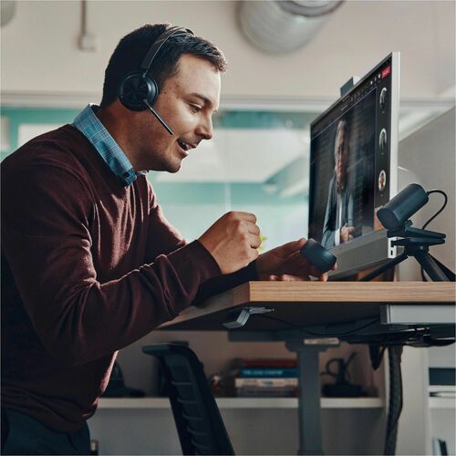 Poly Voyager Focus 2-M Wired/Wireless On-ear, Over-the-head Stereo Headset - Black - Siri, Google Assistant - Binaural - S