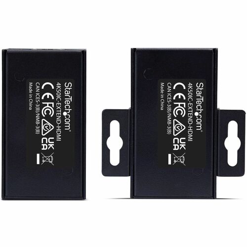 StarTech.com HDMI Extender - Black - 2 x Network (RJ-45) - 1 x USB - 2 x HDMI - 60.96 m Extended Range - Metal