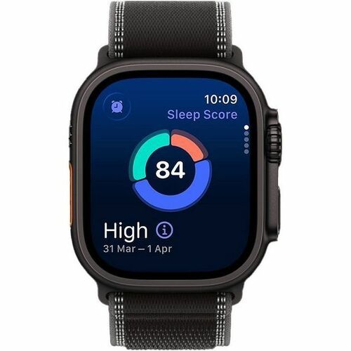 Apple Watch Ultra 3 Smartwatch - 49 mm Case Height - 44 mm Case Width - Schwarz Tasche, Farbe - Schwarz, Dunkelgrau Band C