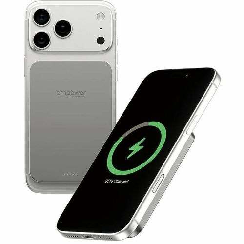 PanzerGlass empower Power Bank - Titanium - For iPhone, Qi-enabled Device - 1 x Type-C 20W - 5000 mAh - 20 W - USB Type-C 