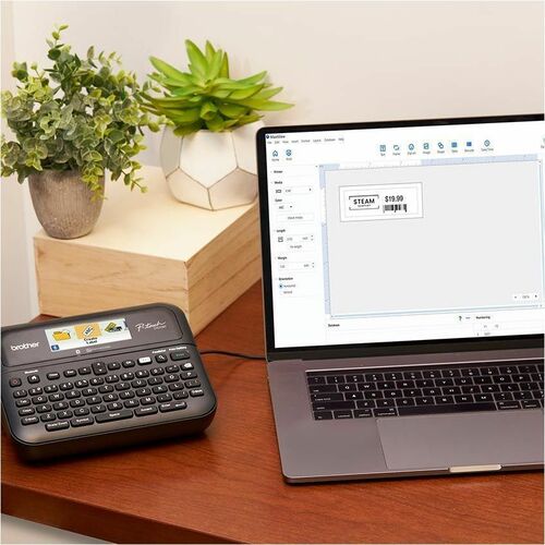 Brother P-touch PT-D610BTVP Electronic Label Maker - Thermal Transfer - 30 mm/s Mono - 27 Fonts - 8 Font Size - 17 Text St