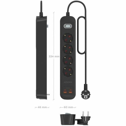 REGLETA MULTIFUNCION 4 TOMAS CARGADOR 2XUSB-C 2XUSB-A 1.4M