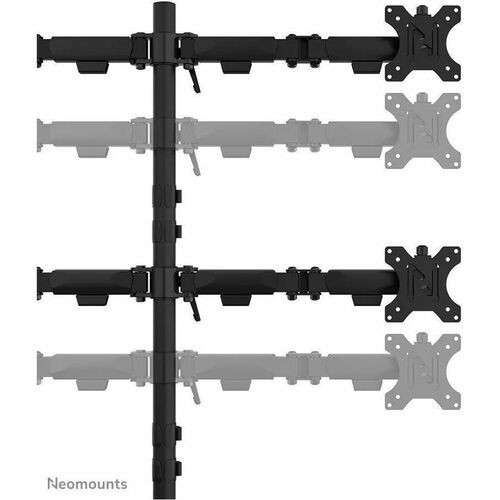 Neomounts NERO Mounting Arm for Monitor, Display - Black - Height Adjustable - 4 Display(s) Supported - 25.4 cm to 81.3 cm
