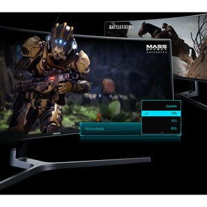 Samsung C49HG90DMU Curved Screen LCD Monitor - 32:9 - Matte Black - 124.2 cm (48.9") Viewable - Quantum Dot LED Backlight 