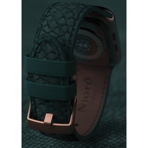 Njord Jörð SL14112 Smartwatch-Band - 1 - Grün - Silikon, Edelstahl, Veganes Kunstleder, Lachsleder