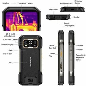Ulefone Armor 27T Pro+ 256 GB Rugged Smartphone - 17.2 cm (6.8") LCD Full HD Plus 1080 x 2460 - Octa-core (Cortex A76Dual-