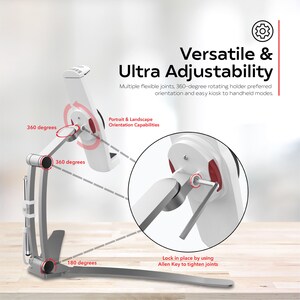 CTA Digital PAD-KMS 2-in-1 Kitchen Mount Stand for iPad and Tablets - 13" Height x 13.5" Width x 7" Depth - Aluminum - Stu