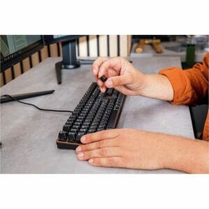 Clavier CHERRY KC 200 MX - Câble Connectivité - USB 2.0 Type A Interface - Français - Noir, Bronze - Mécanique/MX Pavé Num