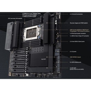 Asus Pro WS WRX80E-SAGE SE WIFI Desktop Motherboard - AMD WRX80 Chipset - Socket sWRX8 - Extended ATX - Ryzen Threadripper