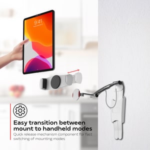 CTA Digital PAD-KMS 2-in-1 Kitchen Mount Stand for iPad and Tablets - 13" Height x 13.5" Width x 7" Depth - Aluminum - Stu