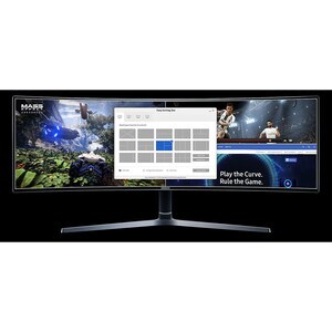 Samsung C49HG90DMU Curved Screen LCD Monitor - 32:9 - Matte Black - 124.2 cm (48.9") Viewable - Quantum Dot LED Backlight 