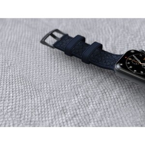 Njord Vatn SL14111 Smartwatch-Band - 1 - Blau - Silikon, Edelstahl, Veganes Kunstleder, Lachsleder