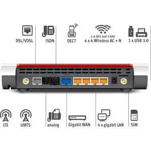 FRITZ! FRITZ!Box 6890 Wi-Fi 5 IEEE 802.11a/b/g/n/ac Ethernet, VDSL, Cellular Modem/Wireless Router - 4G - LTE, HSPA+, HSUP