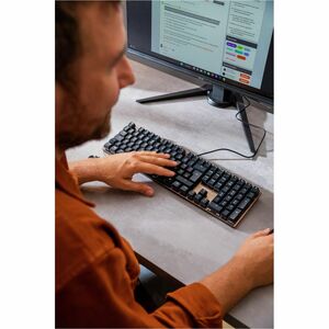 Clavier CHERRY KC 200 MX - Câble Connectivité - USB 2.0 Type A Interface - Français - Noir, Bronze - Mécanique/MX Pavé Num