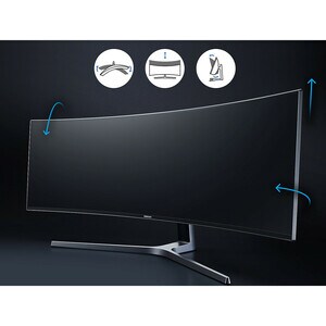 Samsung C49HG90DMU Curved Screen LCD Monitor - 32:9 - Matte Black - 124.2 cm (48.9") Viewable - Quantum Dot LED Backlight 