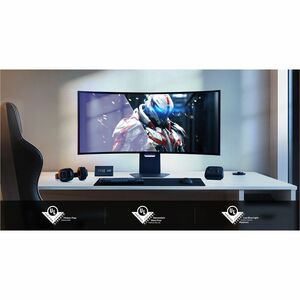 LG UltraGear 45GX950A-B 45" Class 5K2K WUHD Curved Screen Gaming OLED Monitor - 21:9 - Black - 44.5" Viewable - OLED - 512